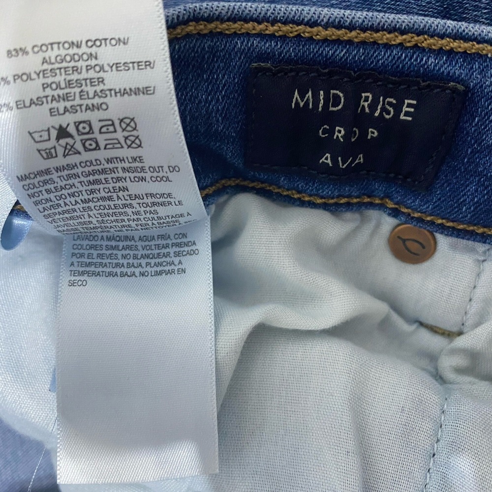 Lucky Brand Jeans Womens 12 31 Medium Wash Mid Rise Ava Crop Stretch Ankle - Picture 6 of 9